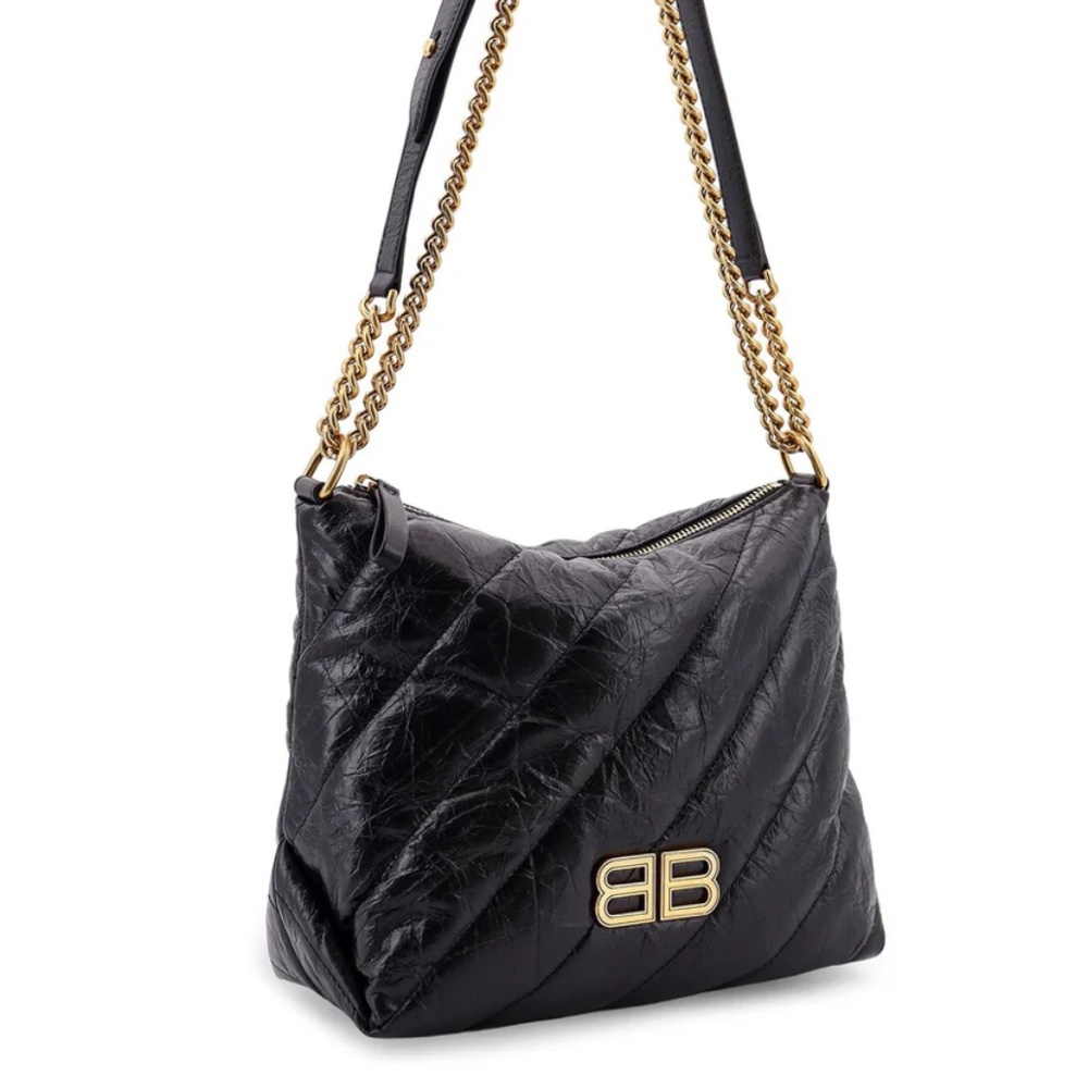 Balenciaga CRUSH SMALL ZIPPED HOBO IN QUILTED CRUSHED CALFSKIN WITH GOLD HW